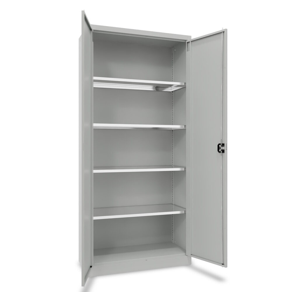 Steinbock® Flügeltürenschrank mit verzinkten Fachböden, HxBxT 1950 x 890 x 545 mm, lichtgrau/lichtgrau