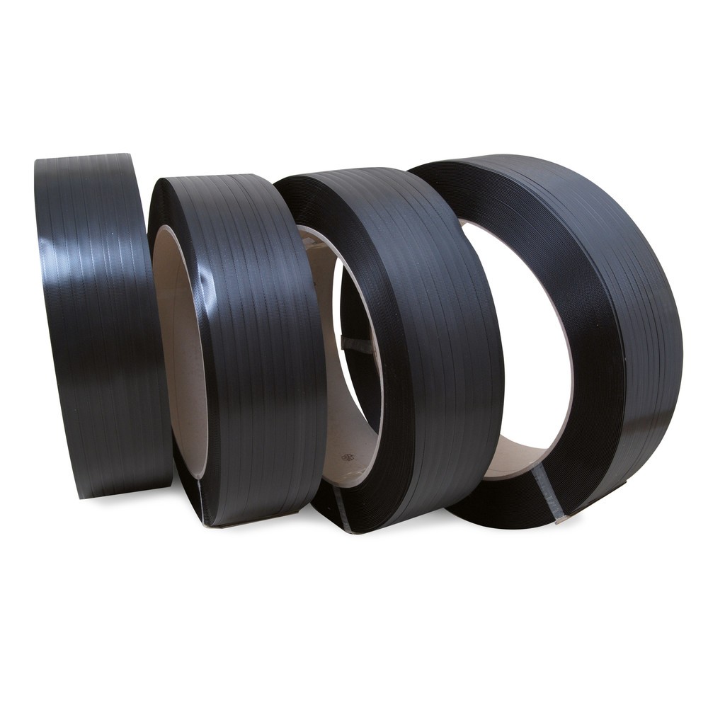 Umreifungsband aus PP, Universal/Komfort, gewaffelt, 13 mm x 3.000 lfm., Kern-Ø 406 mm, Stärke 0,60 mm, schwarz