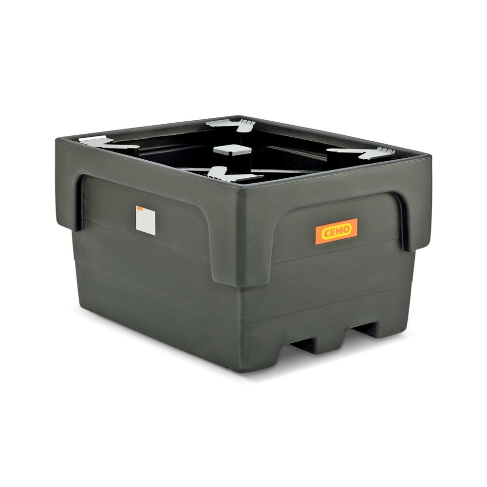 CEMO Auffangwanne aus PE für 1x IBC, mit Stützkreuz