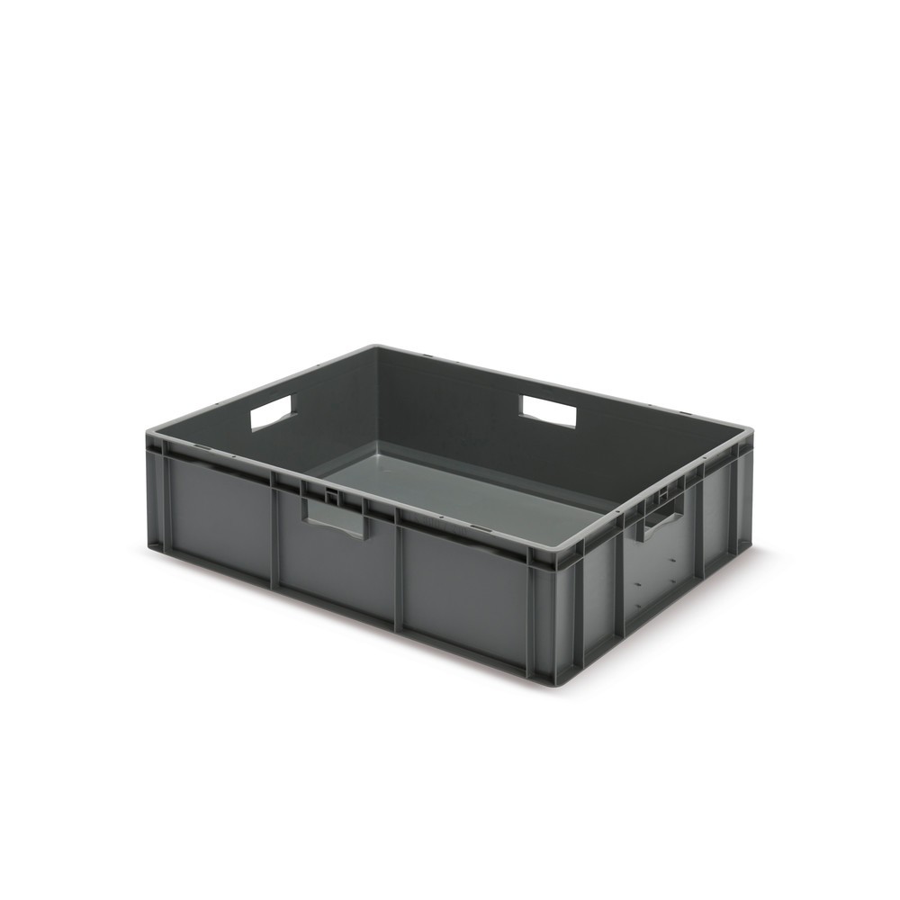Eurobox, Wände + Boden geschlossen, 82 Liter, grau, Griffe