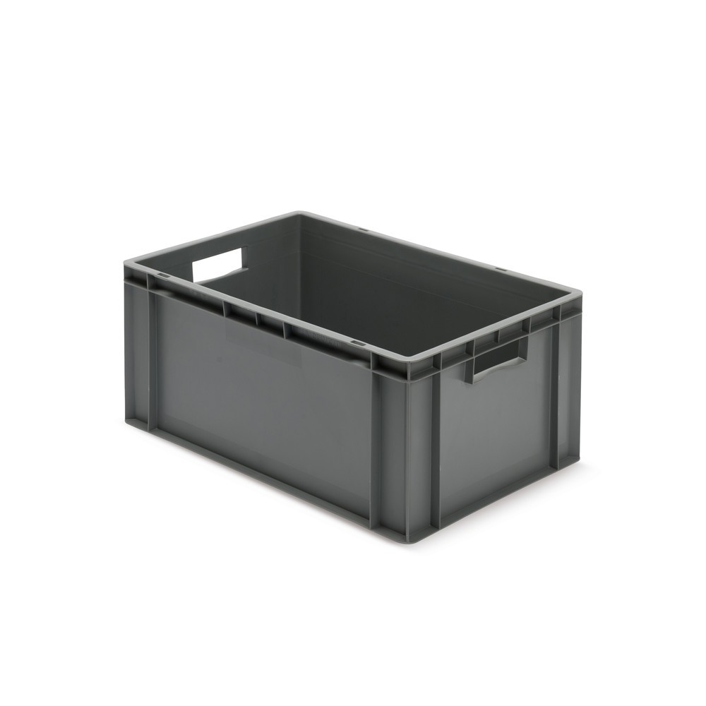 Eurobox, Wände + Boden geschlossen, 51 Liter, grau, Griffe