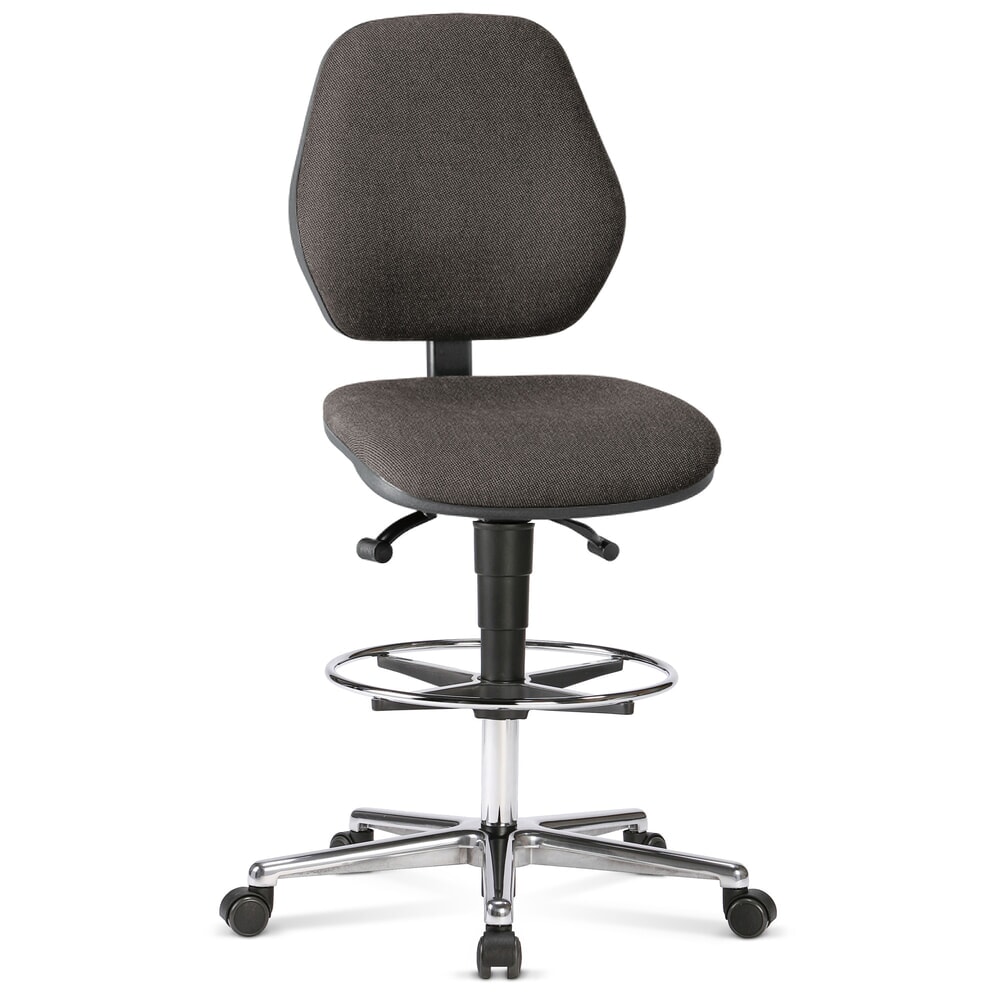 bimos Arbeitsdrehstuhl Smart mit Sitz-Stop-Rollen, Sitzhöhe 660-910 mm, Fußring, schwarz