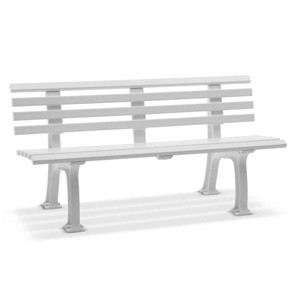 BLOME Sitzbank Bern, Länge 1.500 mm, 2-füssig, weiss