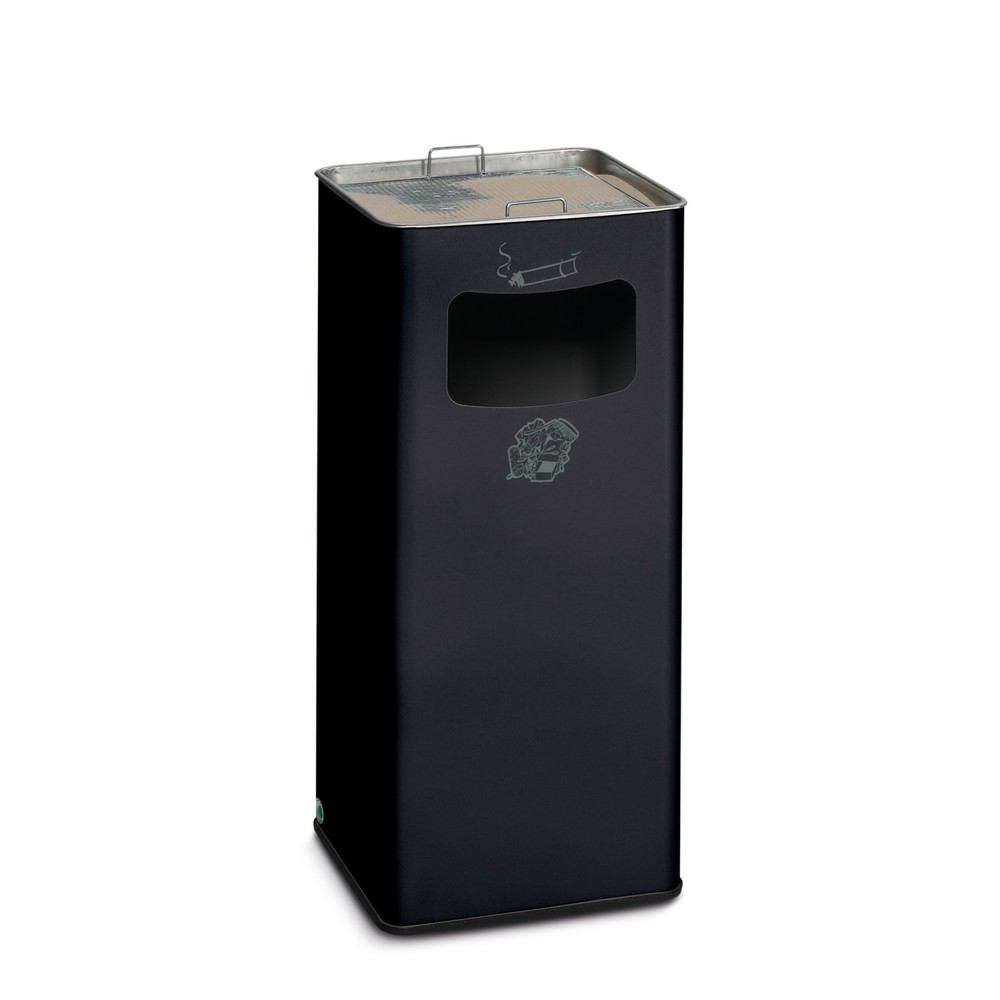 VAR® Ascher-Abfall-Kombination, Standmodell, 31,7 Liter, schwarzgrau
