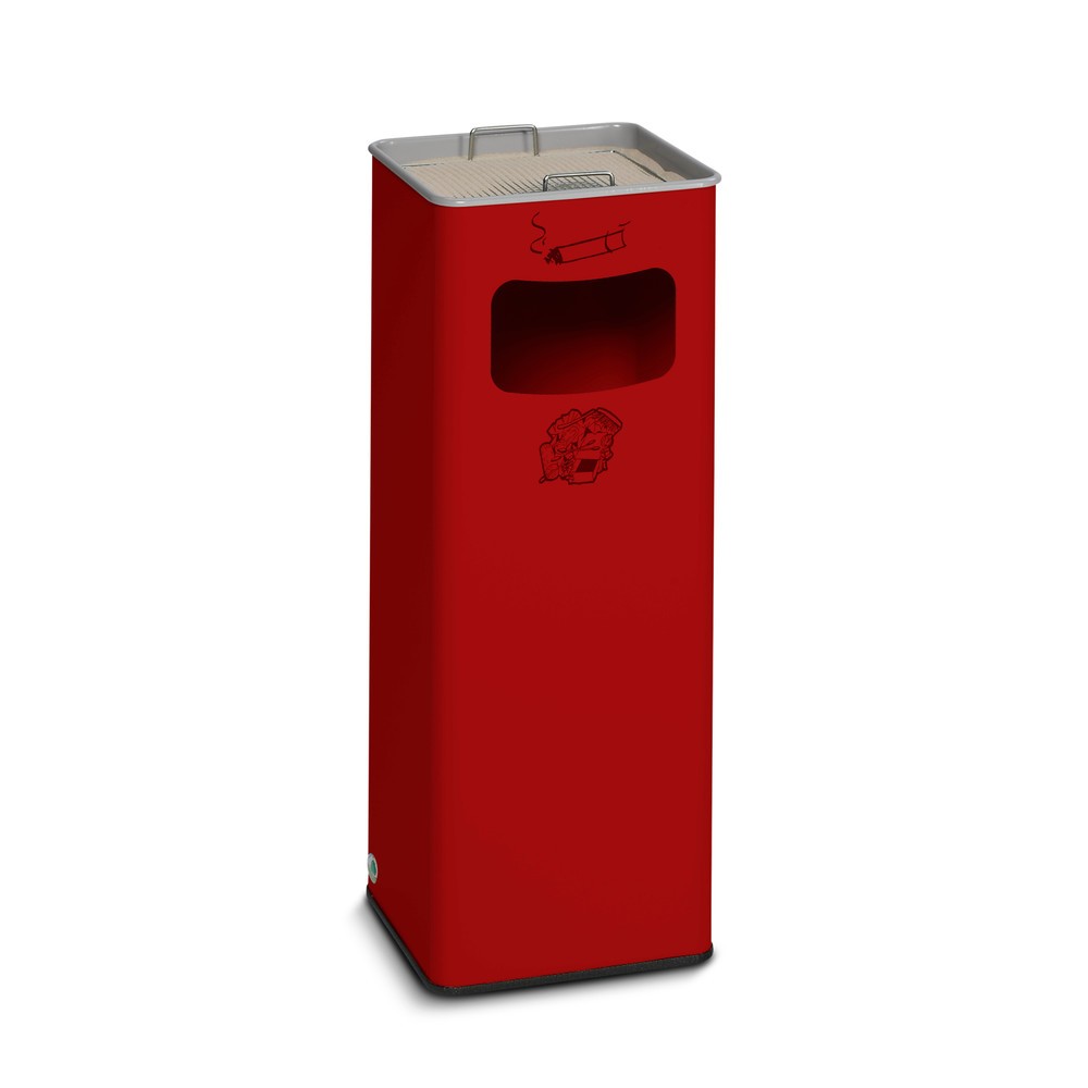 VAR® Ascher-Abfall-Kombination, Standmodell, 31,7 Liter, feuerrot