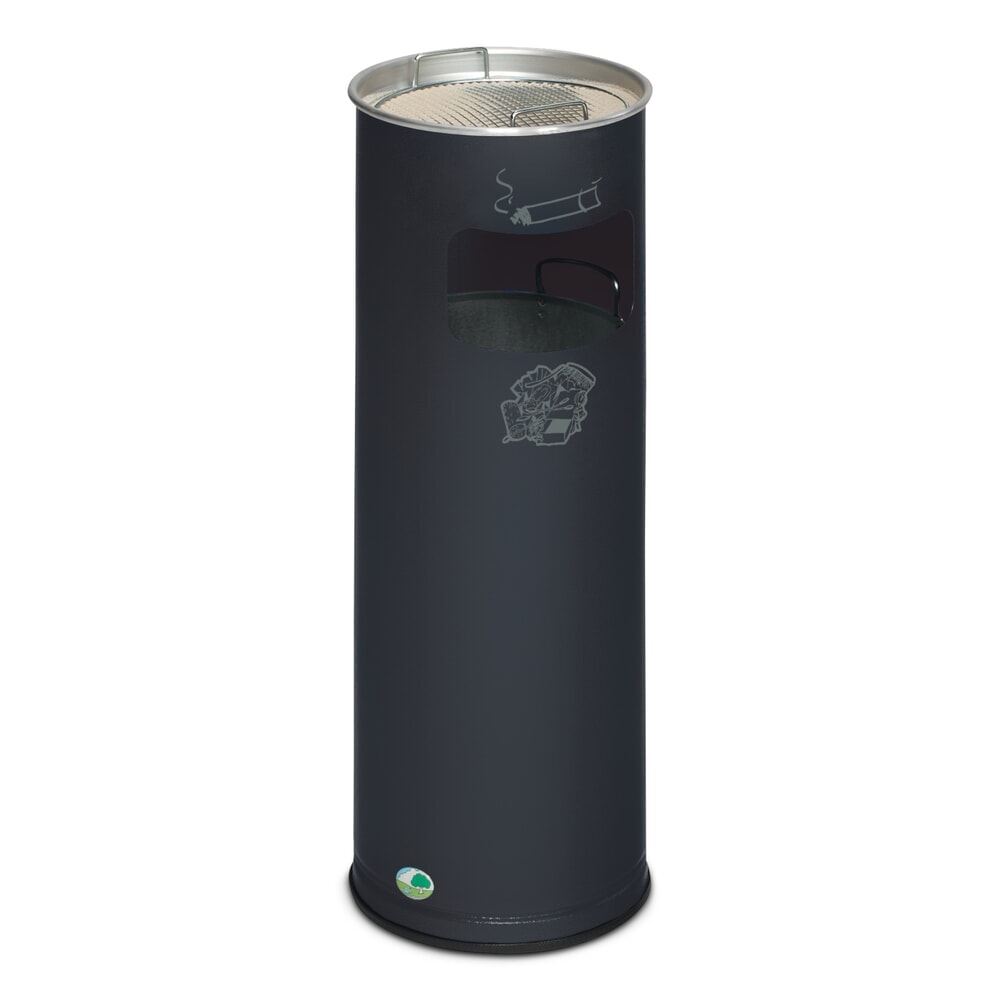 VAR® Ascher-Abfall-Kombination, Standmodell, 16,7 Liter, schwarzgrau