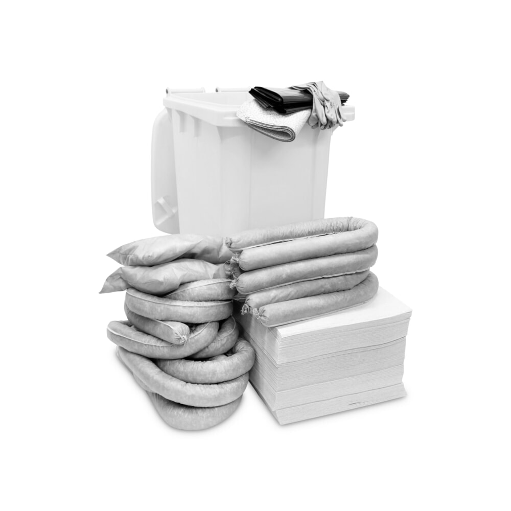 Notfall-Set Öl, Rolltonne, Aufnahmekapazität 200 l, blau