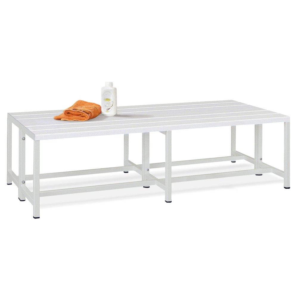 PAVOY Umkleidesitzbank, 2-seitig, Länge 1.500 mm, ohne Schuhrost, lichtgrau