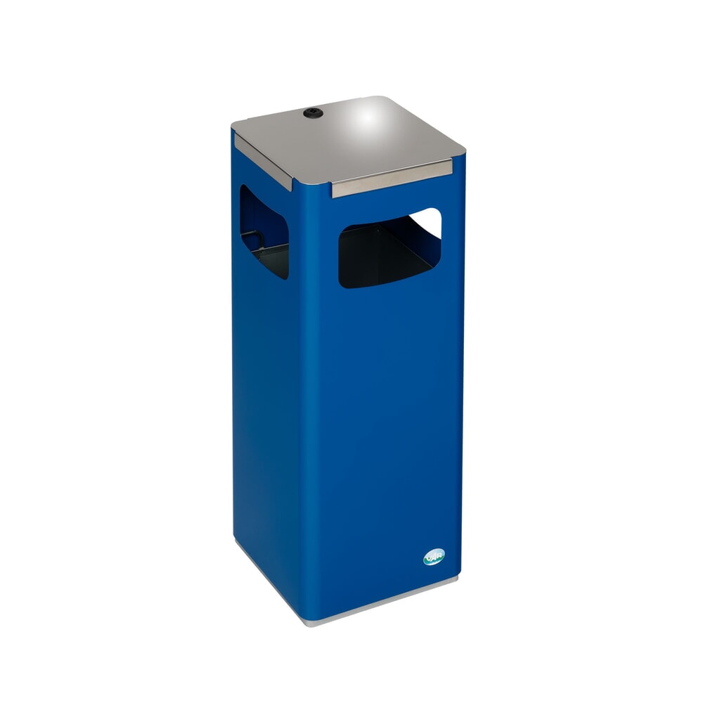 VAR® Wertstoffsammler WSG 25R, für den Aussenbereich, mit 3 Einwurföffnungen, Volumen 22 Liter, enzianblau