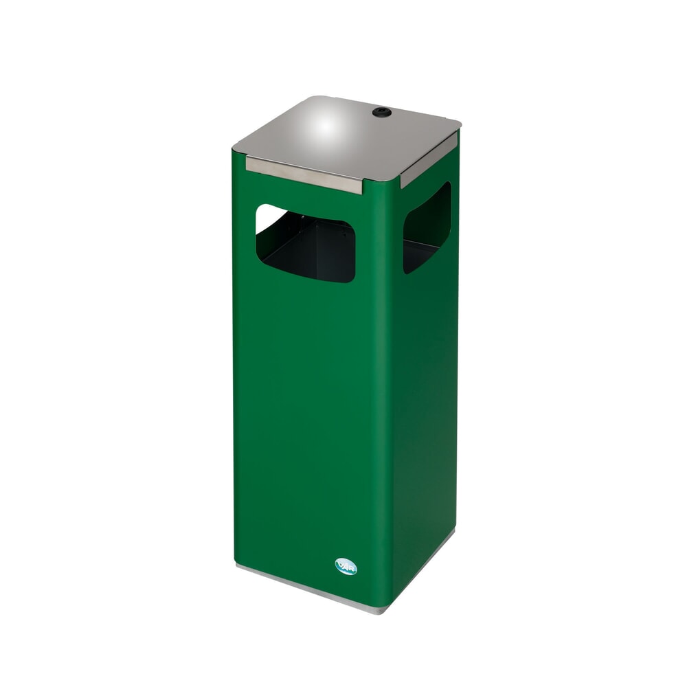 VAR® Wertstoffsammler WSG 25R, für den Außenbereich, mit 3 Einwurföffnungen, Volumen 22 Liter, smaragdgrün