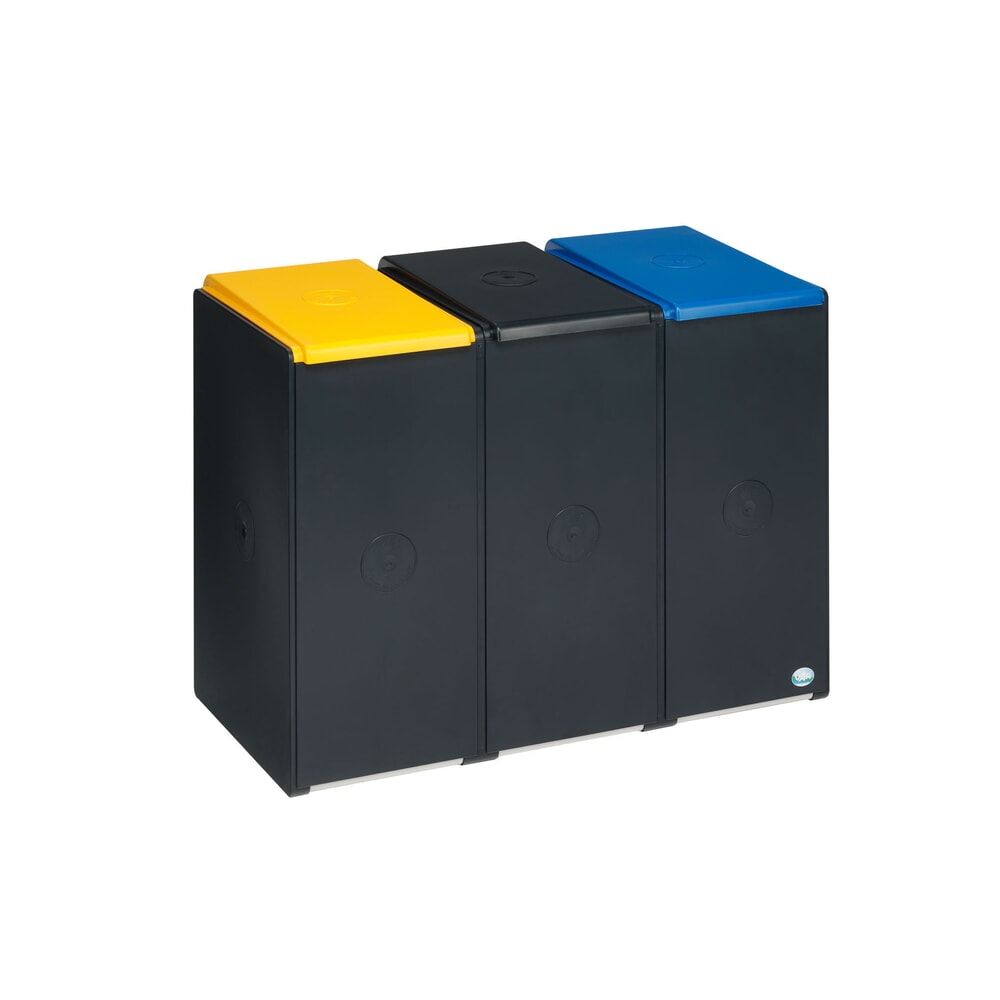 VAR® Wertstoffsammler, Inhalt 3 x 40 Liter, mit 3 farbigen Deckeln