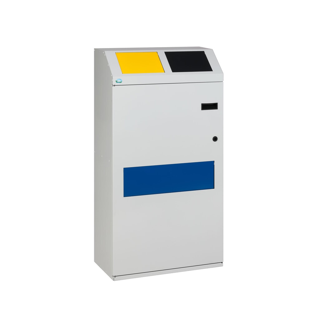 VAR® Wertstoffsammler WSS 115, in 2 Ebenen, mit 3 Innenbehältern, lichtgrau
