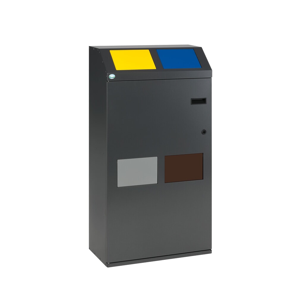 VAR® Wertstoffsammler WSS 115, in 2 Ebenen, mit 4 Innenbehältern, eisenglimmer