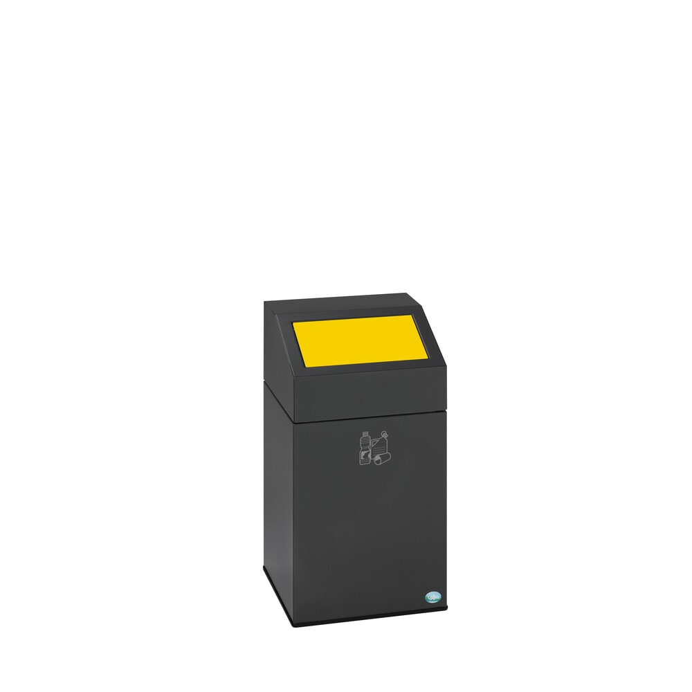 VAR® Wertstoffsammler WSG 40E, für den Innenbereich, selbstlöschend, Inhalt 43 Liter, eisenglimmer, verkehrsgelb