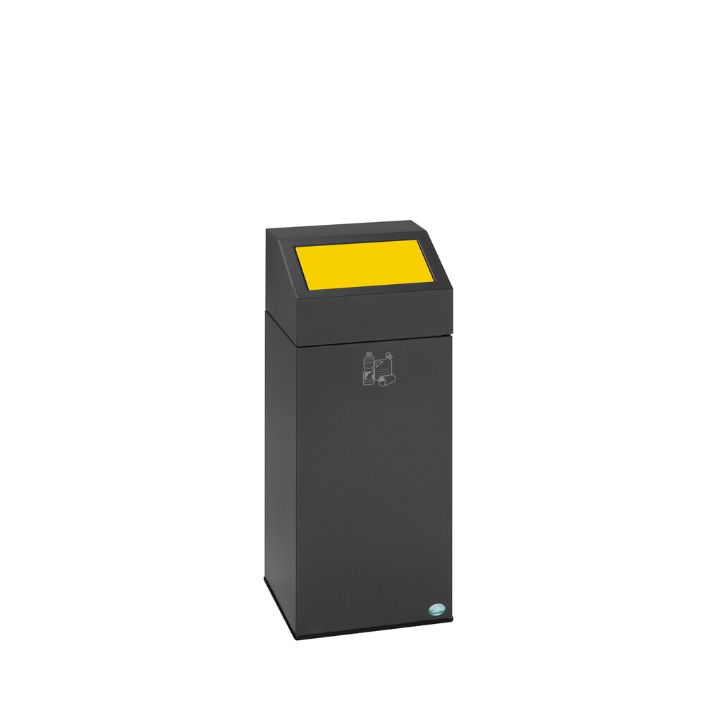 VAR® Wertstoffsammler WSG 55E, für den Innenbereich, selbstlöschend, Inhalt 60 Liter, eisenglimmer, verkehrsgelb