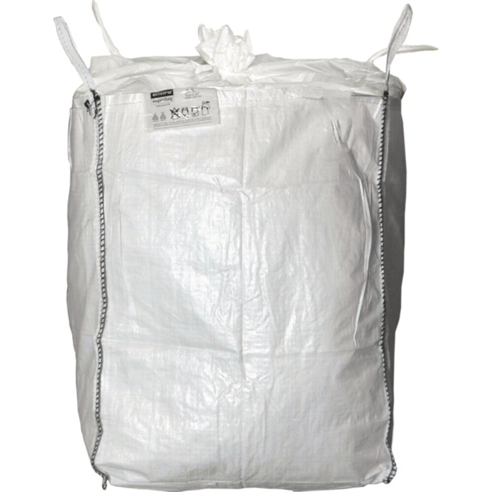 ASUP Transportsack Big Bag, mit Einfüllschürze, Tragkraft 1000 kg, HxBxL 1100 mm x 900 mm x 900 mm, weiss