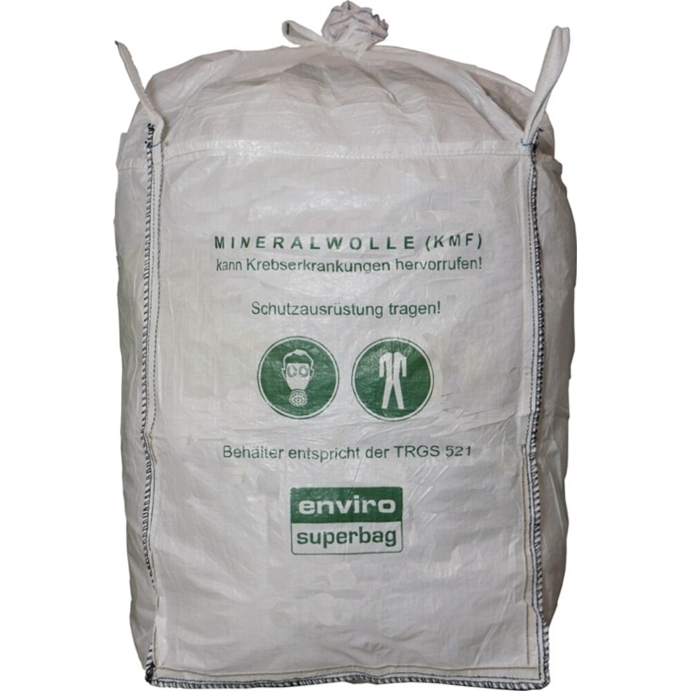 ASUP Transportsack Big Bag, mit Einfüllschürze, Tragkraft 200 kg, HxBxL 1200 mm x 900 mm x 900 mm, weiss, für KMF