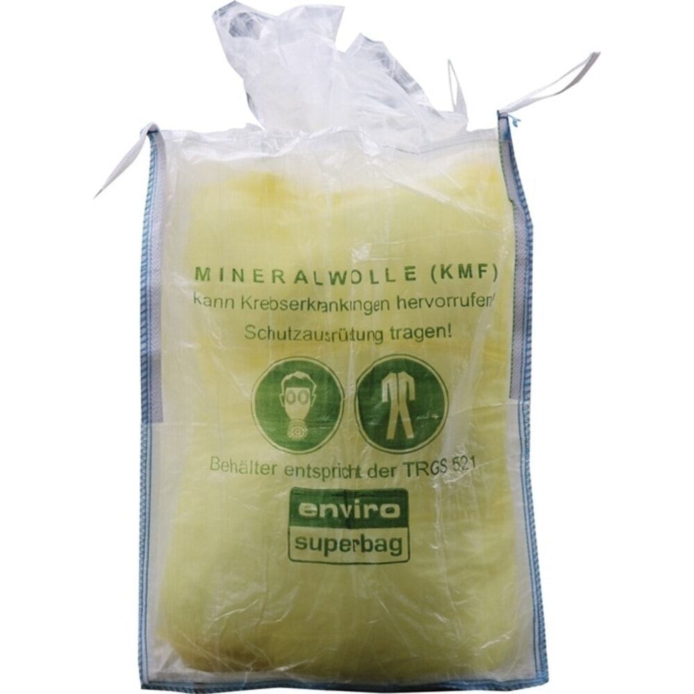 ASUP Transportsack Big Bag, mit Einfüllschürze, Tragkraft 200 kg, HxBxL 1200 mm x 900 mm x 900 mm, transparent, für KMF