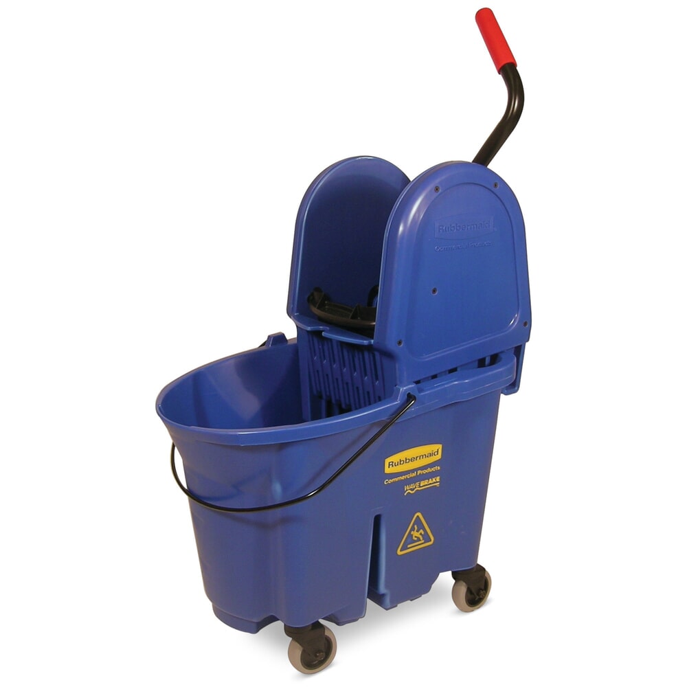 Mopp-Eimer WaveBrake® Combo, Presse mit mittigem Hebel, 33 l, blau