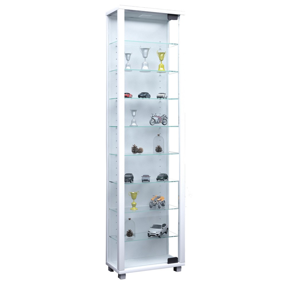 VCM Vitrine Edana Maxi, mit 8 Einlegeböden, mit Beleuchtung, weiss