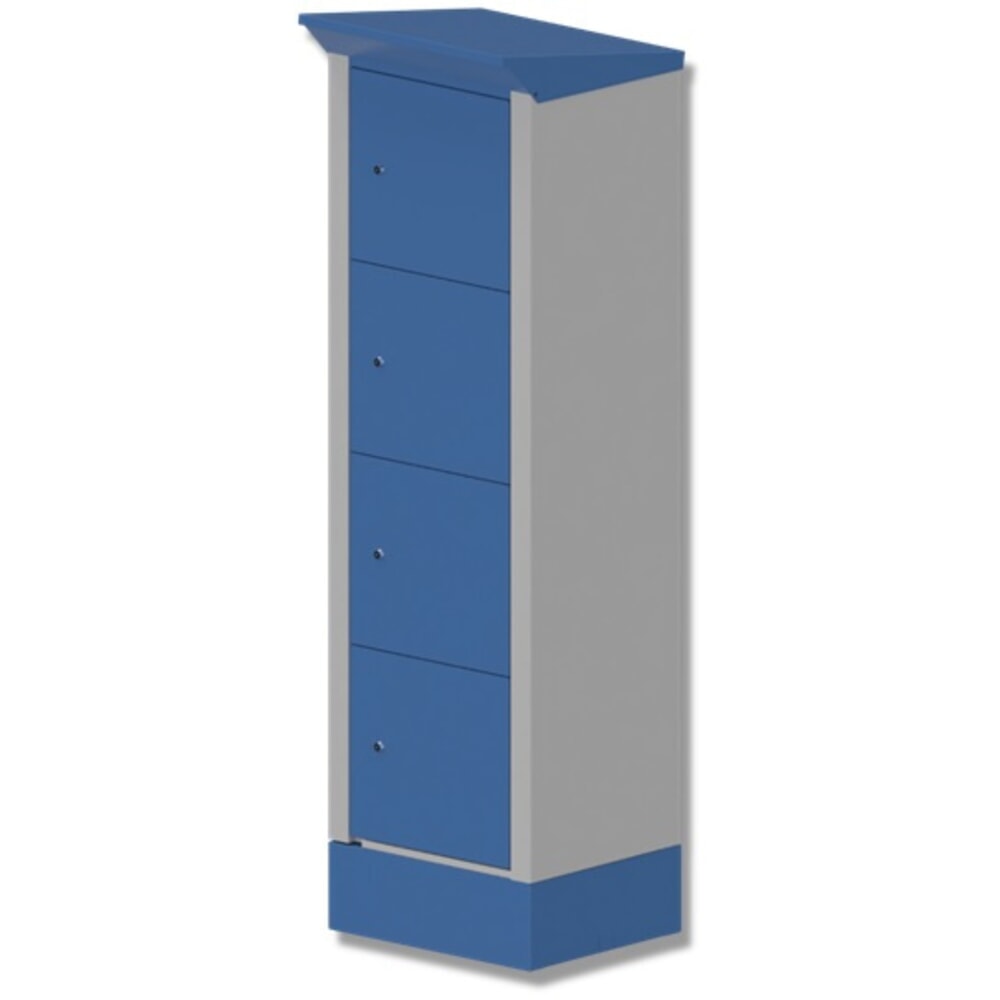 Thur Metall Akku-Ladeschrank, Outdoor IP 44, HxBxT 2000 mm x 600 mm x 500 mm, Kassierschloss, lichtgrau/lichtblau