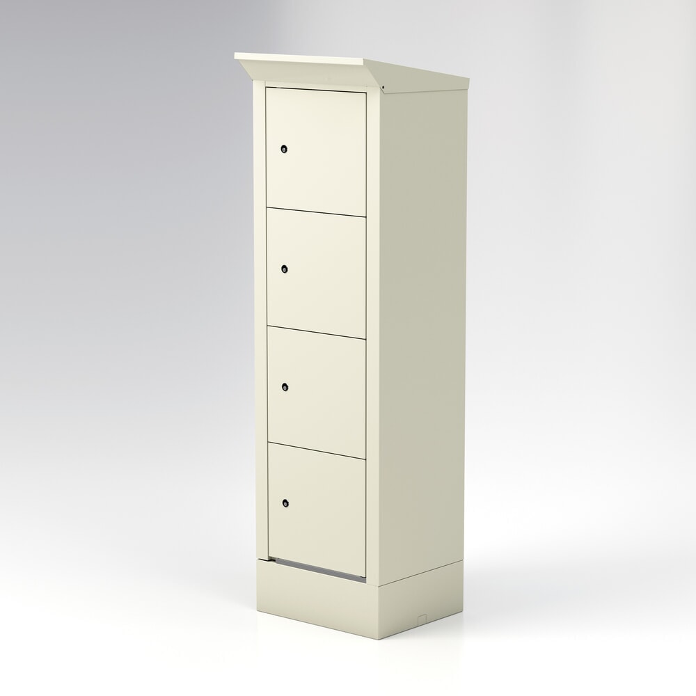 Thur Metall Akku-Ladeschrank, Outdoor IP 44, HxBxT 2000 mm x 600 mm x 500 mm, Key Lock, weissaluminium