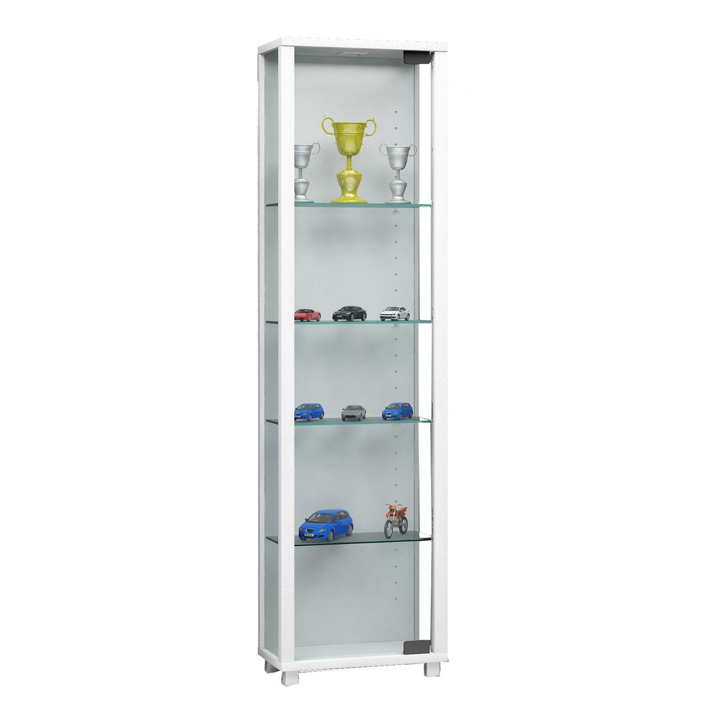 VCM Vitrine Edana Mini, mit 4 Einlegeböden, mit Beleuchtung, weiss