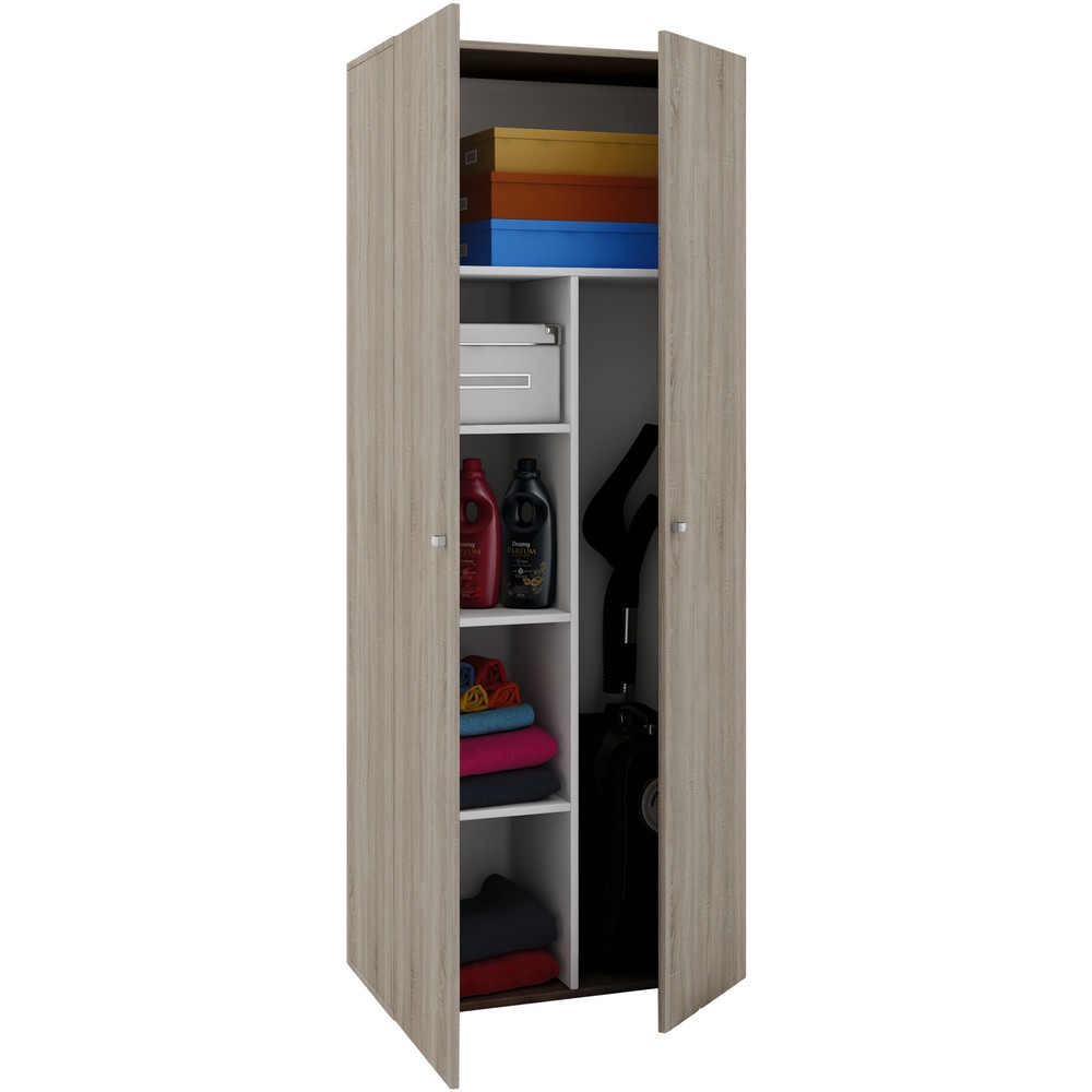 VCM Putzmittelschrank Vandol II, mit Türen, Sonoma-Eiche