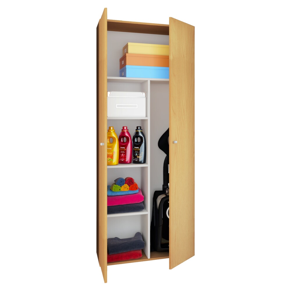 VCM Putzmittelschrank Vandol II, mit Türen, Buche
