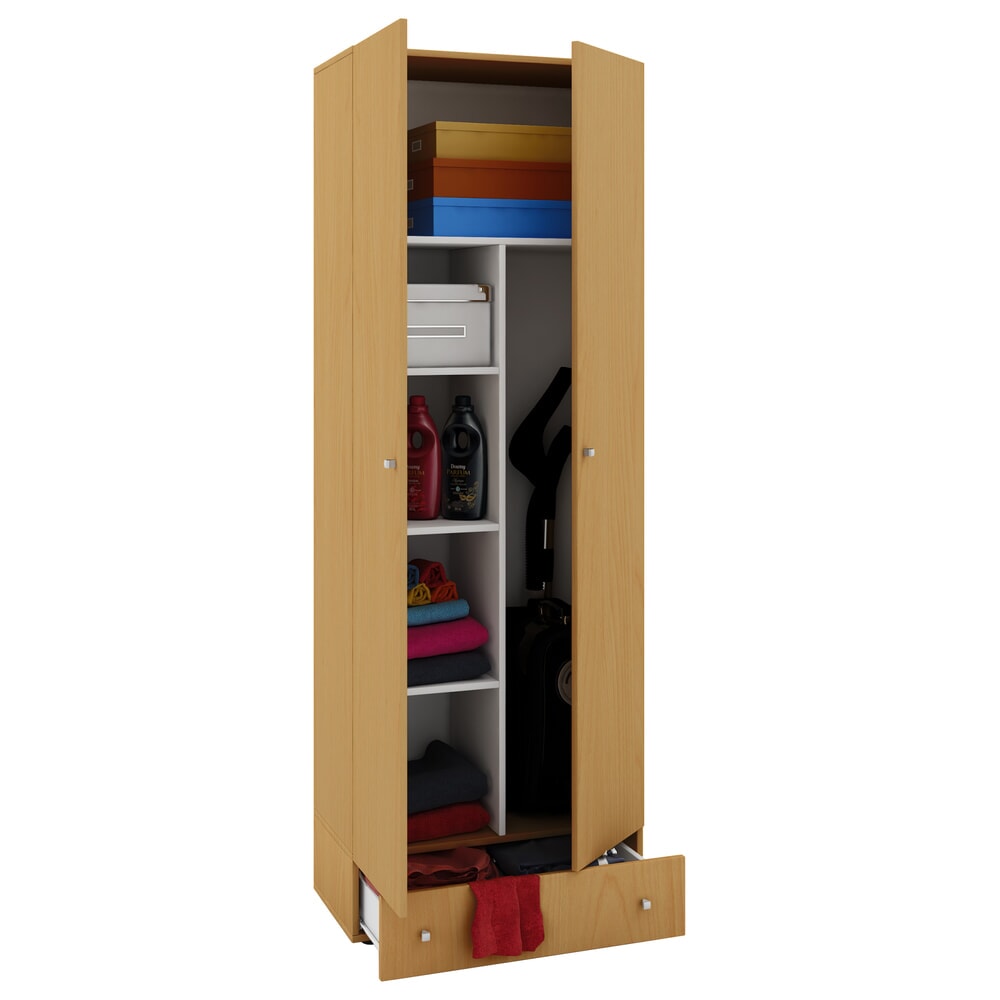 VCM Putzmittelschrank Vandol II, mit Türen und Schublade, Buche