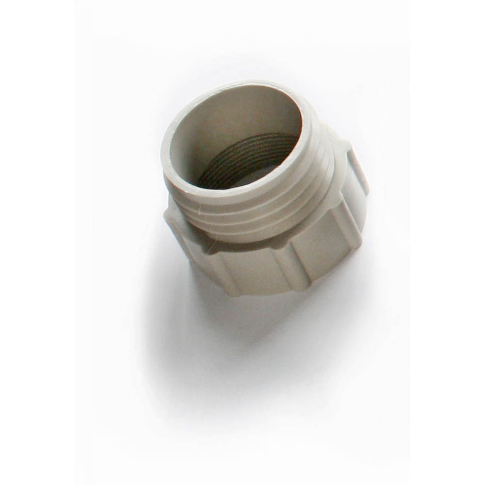 Gewindeadapter aus PE, grau, 2" BSP Innengewinde und DIN 61/31 Aussengewinde