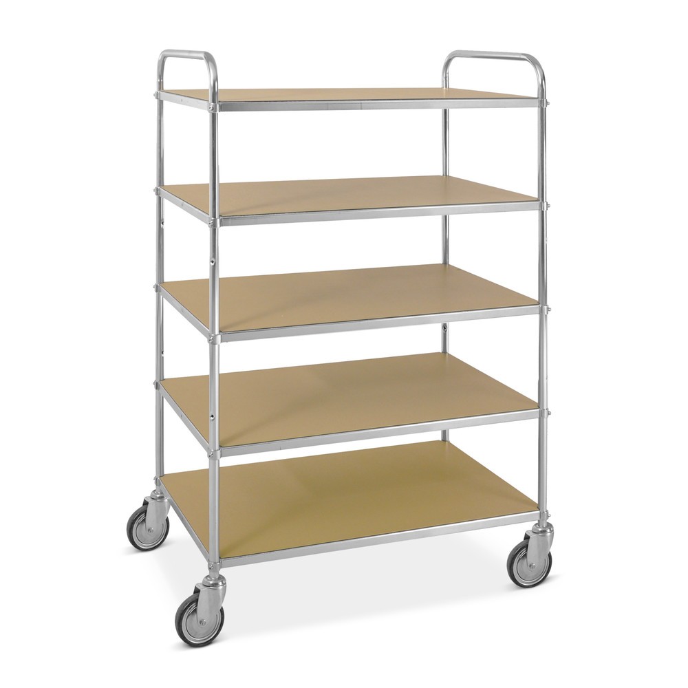 Kongamek ESD-Etagenwagen, Bügelhöhe 1.445 mm, 5 Böden à 940 x 540 mm