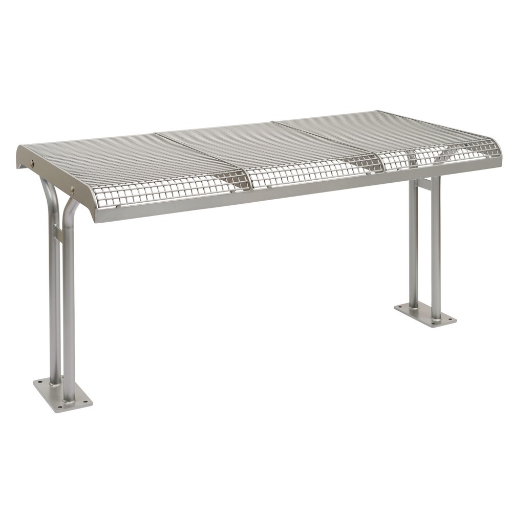 Drahtgitter-Tisch Ergolax, HxBxT 780 x 1.470 x 780 mm, mit Flanschbefestigung, rubinrot