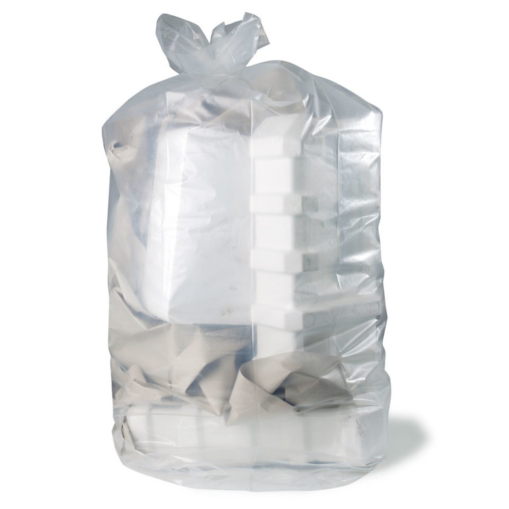 Premium-Abfallsack XL, 1000 Liter, transparent, 800 + 500 x 2200 mm (Offene Seite + Seitenfalte x L), 50 Stk/VE