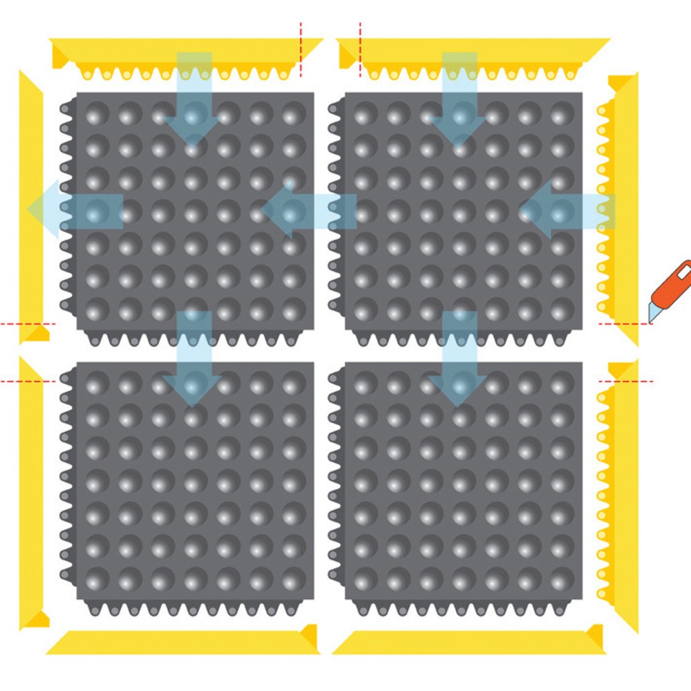 Bodenplatte für NoTrax Schweisser-Arbeitsplätze, Stecksystem, BxL 910 x 910 mm