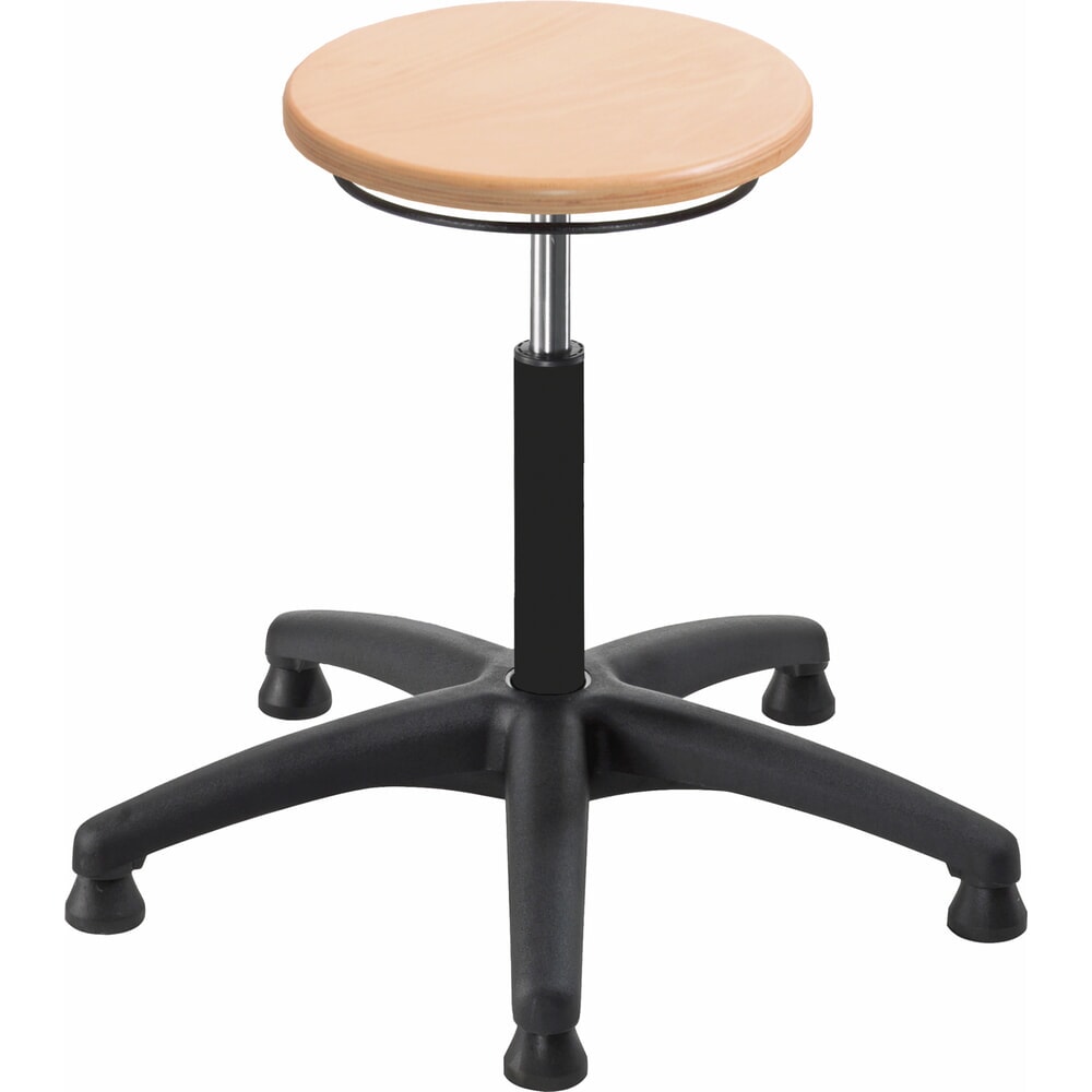 meychair Hocker Universal Plus, Sitz aus Buche, Sitzhöhe 390-520 mm, Kunststoffbasis, Bodengleiter