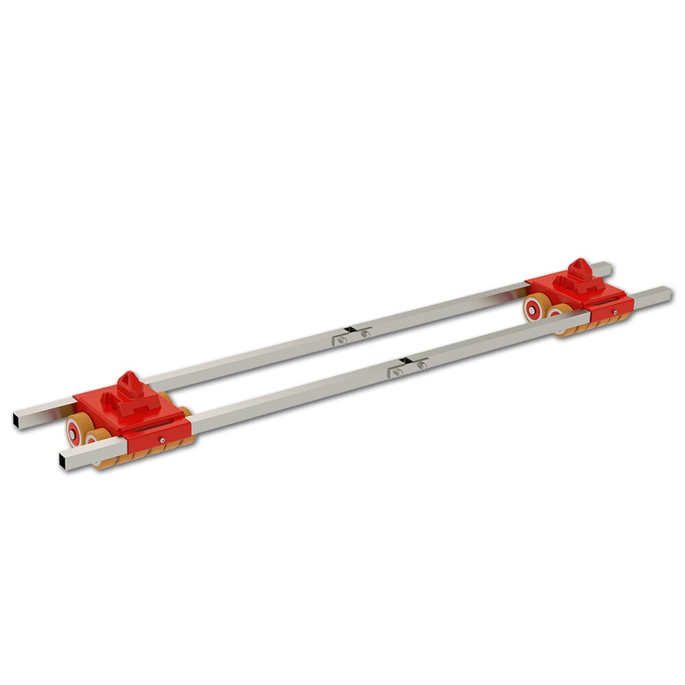 JUNG Transportfahrwerk JFB, JUWAthan®plus-Rollen, 2 verlängerte Verbindungsstangen, Tragfähigkeit 30 t