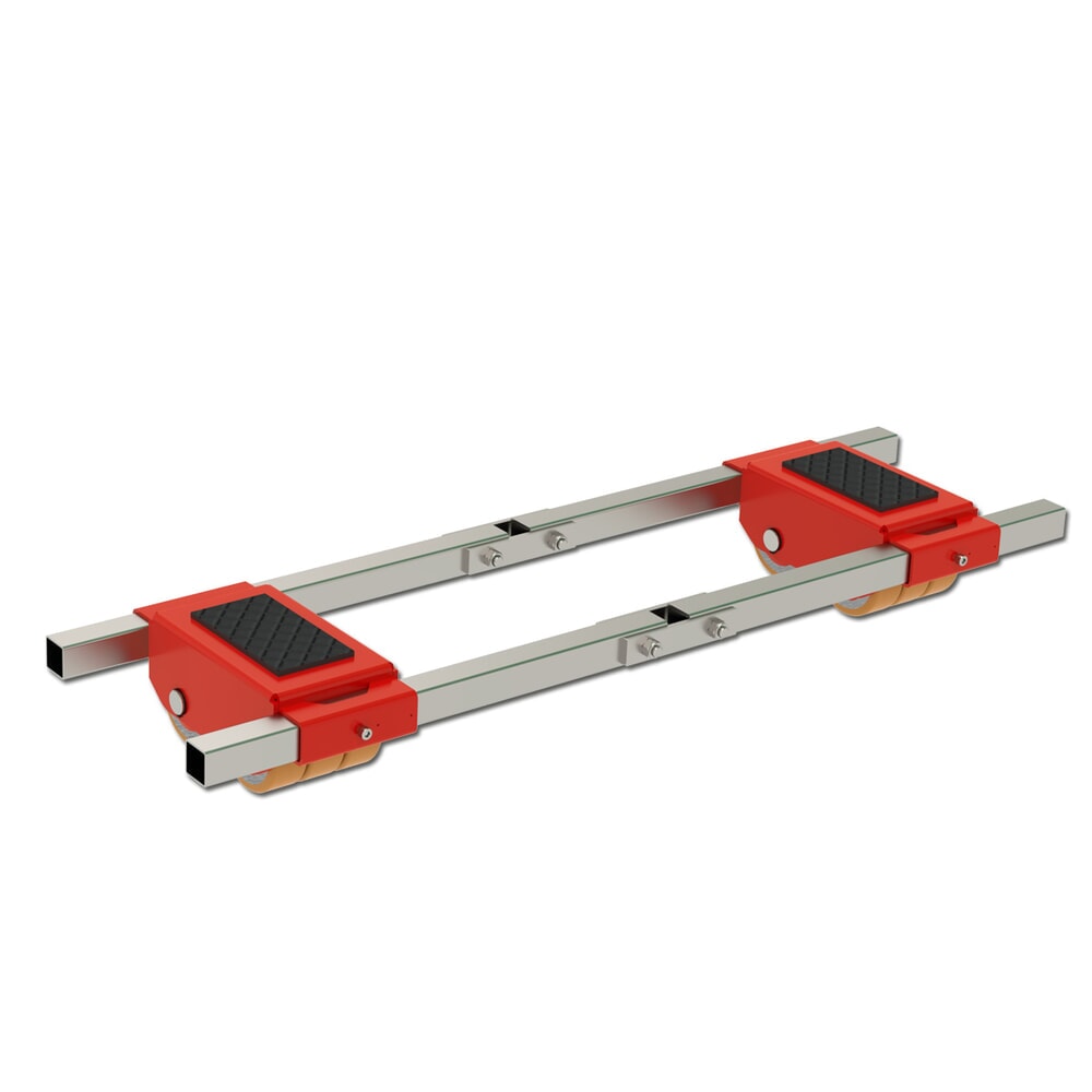 JUNG Transportfahrwerk JFB, JUWAthan®plus-Rollen, 2 Verbindungsstangen, Tragfähigkeit 15 t