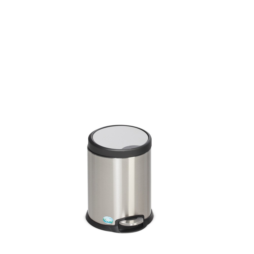VAR® Tret-Abfallsammler aus Edelstahl, 5 Liter, matt