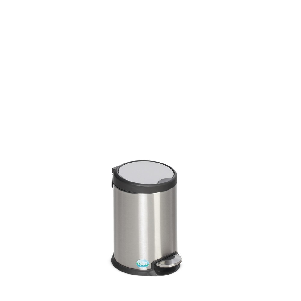VAR® Tret-Abfallsammler aus Edelstahl, 3 Liter, matt