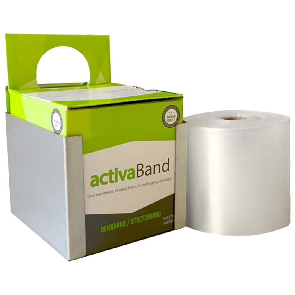 activaBand® Palettendehnband, BxL 100 mm x 1200 mm, transparent