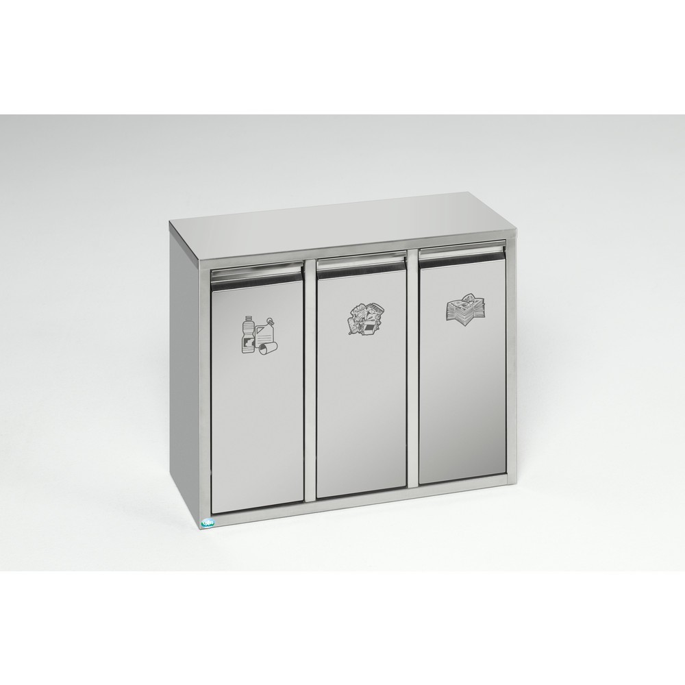 VAR® Wertstoffsortiersystem aus Edelstahl, 3x 7 Liter