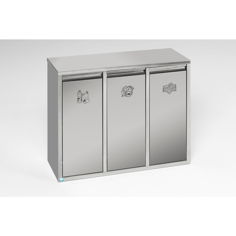 VAR® Wertstoffsortiersystem aus Edelstahl, 3x 12 Liter