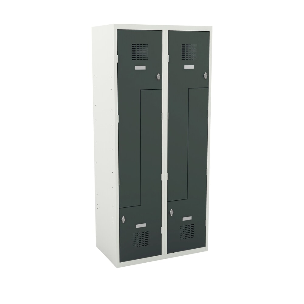 Steinbock® Z-Spind, 4 Abteile, Drehriegelverschluss, HxBxT 1800 x 800 x 500 mm, lichtgrau/anthrazitgrau