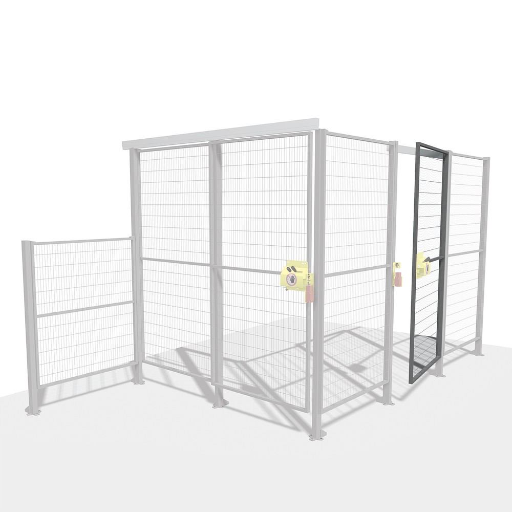 Tür-Set TROAX® SMART FIX mit SAFE LOCK, für Maschinenschutz, Schiebetür