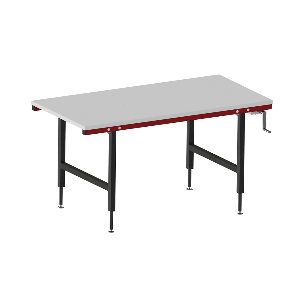 Rocholz Höhenverstellbarer Packtisch SYSTEM 2000, manuell, HxBxT 710–960 mm x 1600 mm x 800 mm