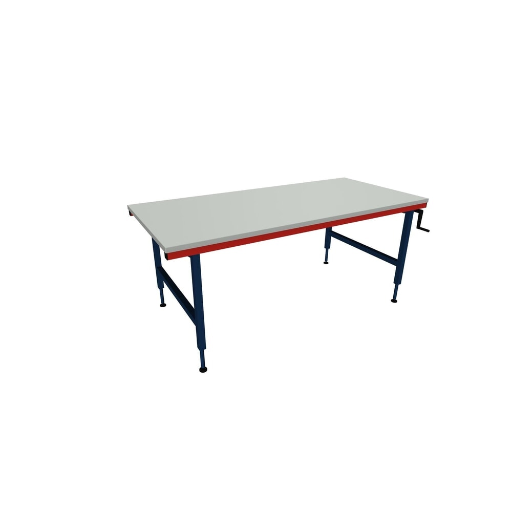 Rocholz Höhenverstellbarer Packtisch SYSTEM 2000, manuell, HxBxT 710–960 mm x 2000 mm x 920 mm