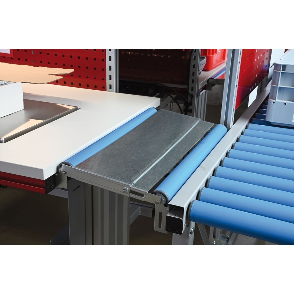 Übergangsbrücke von Tisch zu Rollenbahnen für Rocholz Packtisch SYSTEM FLEX