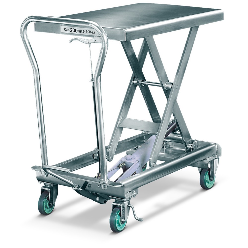 Edelstahl-Scheren-Hubtischwagen, TK 150 kg, à 700 x 450 mm
