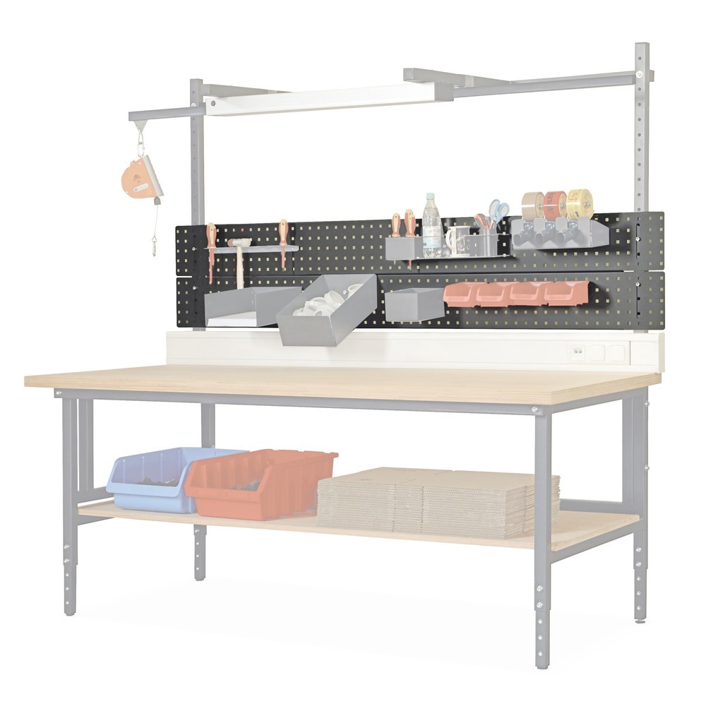 Lochblech für DAHMEN Packtische Classic und Multiplex, HxB 400 x 2.000 mm, anthrazit